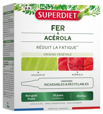Superdiet Fer et Acérola 20 Unités