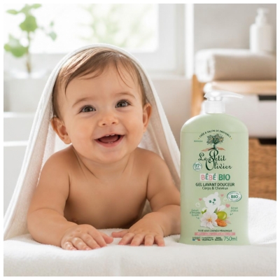 Le Petit Olivier Bébé Gel Lavant Corps et Cheveux Bio 750 ml