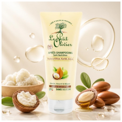 Le Petit Olivier Après-Shampooing Nutrition à l'Huiles d'Olive Karité et Argan 200 ml