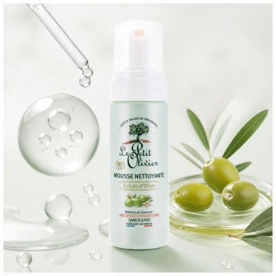 Le Petit Olivier Mousse Nettoyante à l'Extrait d'Olive Peaux Normales à Sèches 150 ml