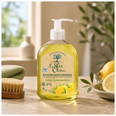 Le Petit Olivier Pur Savon Liquide de Marseille Senteur Verveine Citron 300 ml
