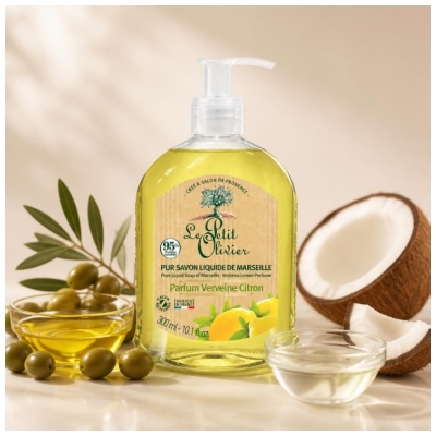 Le Petit Olivier Pur Savon Liquide de Marseille Senteur Verveine Citron 300 ml