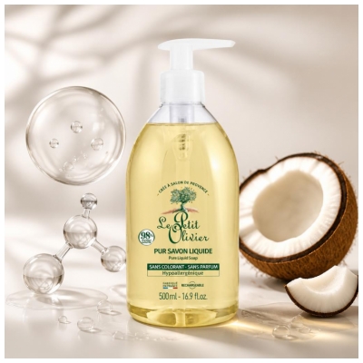 Le Petit Olivier Pur Savon Liquide Hypoallergénique Rechargeable 500 ml