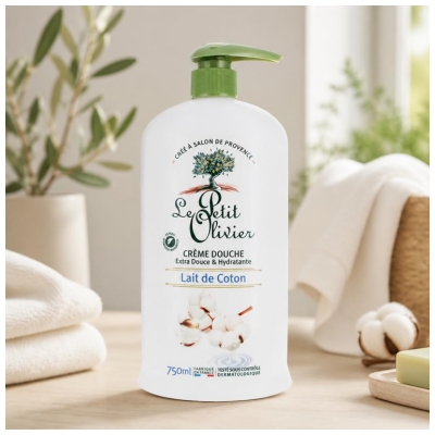 Le Petit Olivier Crème Douche Lait de Coton 750 ml