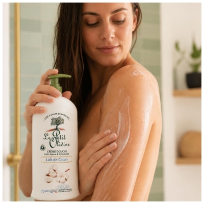 Le Petit Olivier Crème Douche Lait de Coton 750 ml
