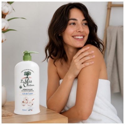 Le Petit Olivier Crème Douche Lait de Coton 750 ml
