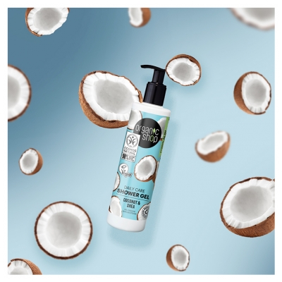 Organic Shop Gel Douche Hydratation Quotidienne Noix de Coco et Karité Vegan Naturel