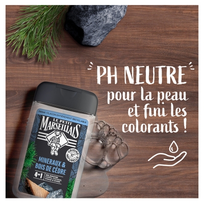 Le Petit Marseillais Gel Douche 4en1 Minéraux et Bois de Cèdre 250 ml