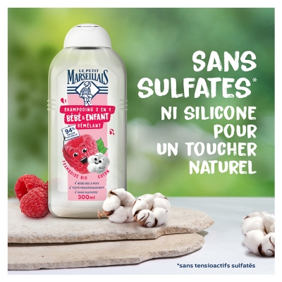 Le Petit Marseillais Shampoing Démêlant 2en1 Bébé et Enfant 300 ml