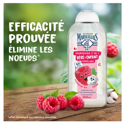 Le Petit Marseillais Shampoing Démêlant 2en1 Bébé et Enfant 300 ml