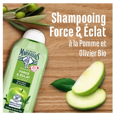Le Petit Marseillais Shampoing Force & Éclat Pomme et Olivier Brillance Optimale 300 ml