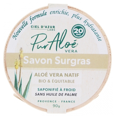 Pur Aloé Savon Surgras 20% Aloe Vera Bio 90 g