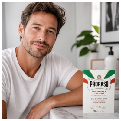 Proraso Baume Après-Rasage Peaux Sensibles au Thé Vert et à l'Avoine 150 ml