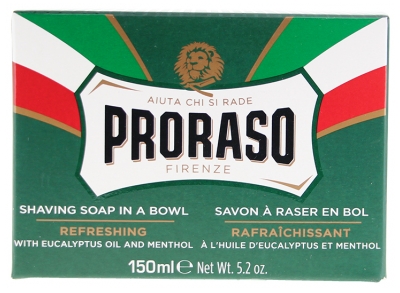 Proraso Savon à Raser en Bol Rafraîchissant à l'Huile d'Eucalyptus et Menthol 150 ml