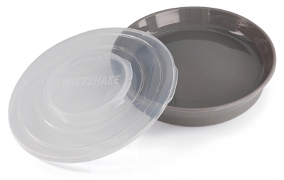 Twistshake Assiette et Couvercle Dès 6 Mois - Couleur : Gris Pastel
