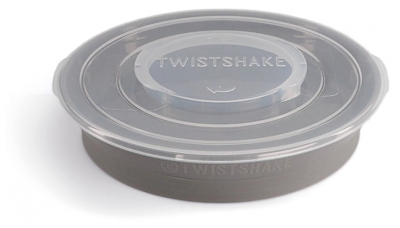 Twistshake Assiette et Couvercle Dès 6 Mois - Couleur : Gris Pastel