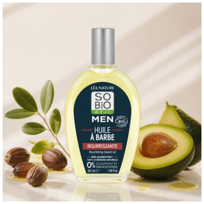 Léa Nature SO BIO étic Men Huile à Barbe Nourrissante Biologique 50 ML