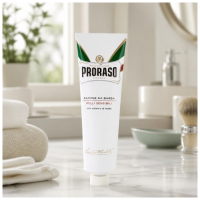 Proraso Crème à Raser Peaux Sensibles au Thé Vert et à l'Avoine 150 ml