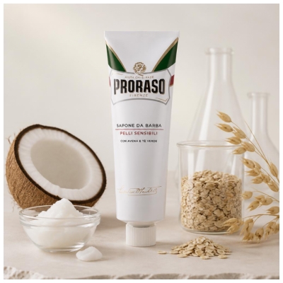 Proraso Crème à Raser Peaux Sensibles au Thé Vert et à l'Avoine 150 ml