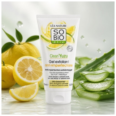 Léa Nature SO BIO étic Clean'Yuzu Gel Exfoliant Anti-Imperfections Biologique 150 ML
