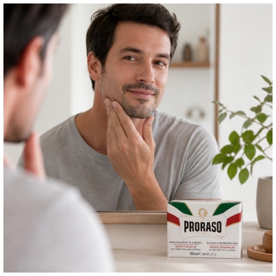 Proraso Savon à Raser en Bol Peaux Sensibles au Thé Vert et à l'Avoine 150 ml