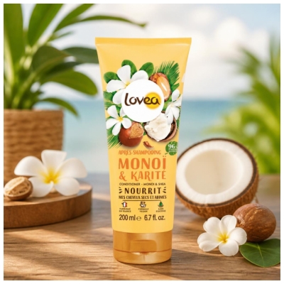 Lovea Après-Shampoing au Monoï et à l'Huile de Karité 250 ml