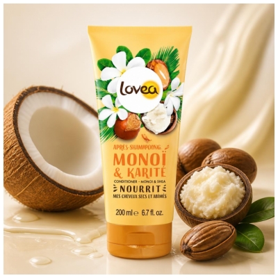 Lovea Après-Shampoing au Monoï et à l'Huile de Karité 250 ml