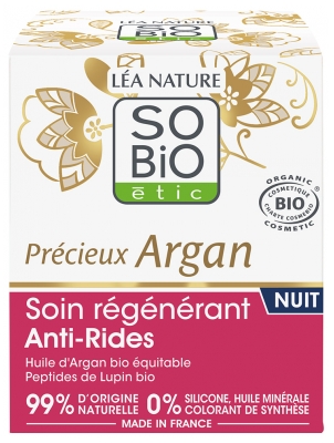 Léa Nature SO BIO étic Précieux Argan Soin Régénérant Anti-Rides Nuit Biologique 50 ML