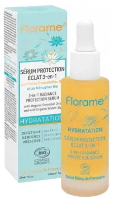 Florame Sérum Protection Éclat 3en1 Hydratation Bio 30 ml