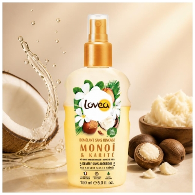Lovea Démêlant Sans Rinçage au Monoï et l'Huile de Karité 150 ml 