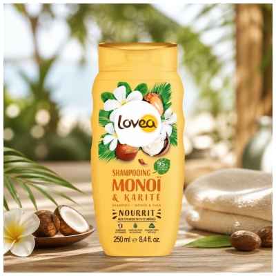 Lovea Shampoing au Monoï et à l'Huile de Karité 250 ml