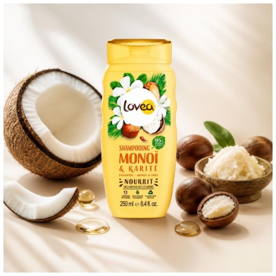 Lovea Shampoing au Monoï et à l'Huile de Karité 250 ml