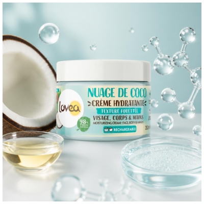 Lovea Crème Hydratante Nuage de Coco Visage Corps & Mains 200 ml