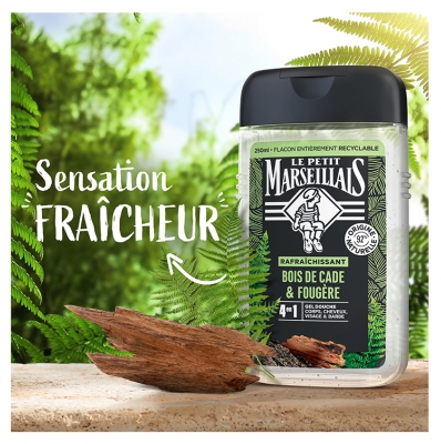 Le Petit Marseillais Gel Douche 4en1 Bois de Cade et Fougère 250 ml