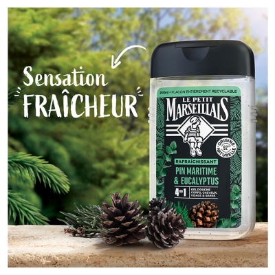 Le Petit Marseillais Gel Douche 4en1 Pin Maritime et Eucalyptus 250 ml
