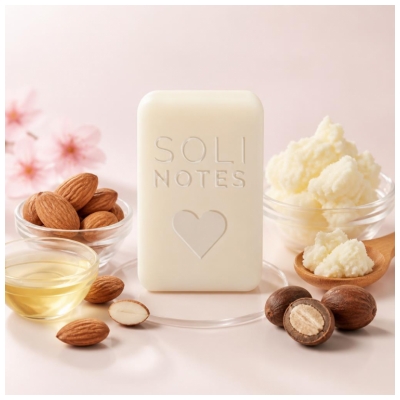 Solinotes Fleur de Cerisier Savon Solide Ultra-Doux au Beurre de Karité 100 g