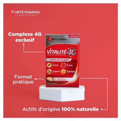 Forté Pharma Vitalité 4G Dynamisant Goût Mandarine 30 Comprimés à Croquer