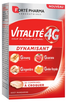 Forté Pharma Vitalité 4G Dynamisant Goût Mandarine 30 Comprimés à Croquer