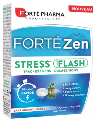 Forté Pharma Forté Zen Stress Flash Goût Menthe 10 Comprimés Orodispersibles 