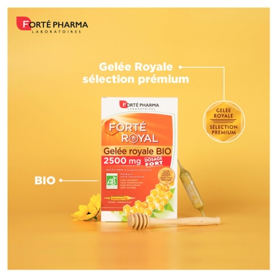 Forté Pharma Gelée Royale Bio 2500 mg - 20 Ampoules - 10 ml 