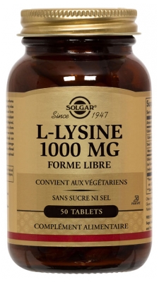 Solgar l-Lysine 1000 mg Comprimés