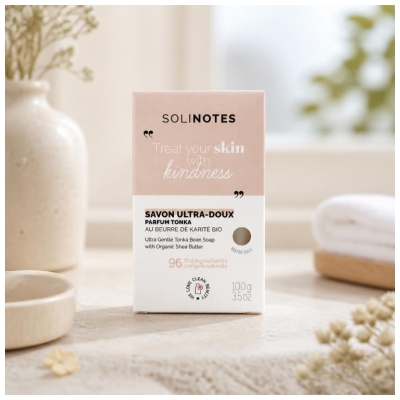 Solinotes Tonka Savon Solide Ultra-Doux au Beurre de Karité 100 g