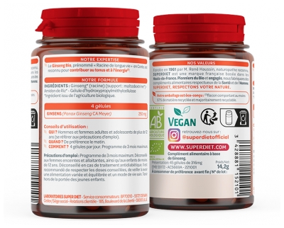 Superdiet Ginseng Bio 45 Unités