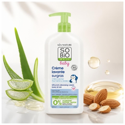Léa Nature SO BIO étic Baby Crème Lavante Surgras Biologique 500 ML