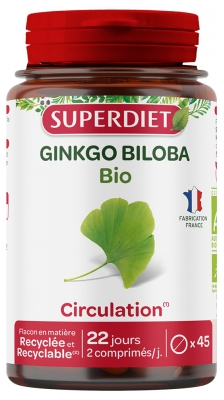 Superdiet Ginkgo Biloba Bio 45 Unités