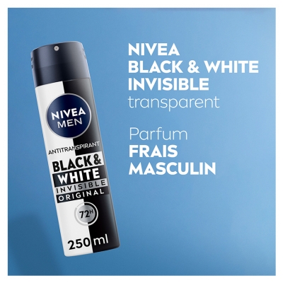 Nivea Men Black & White Invisible Anti-Transpirant 72H Déodorant Spray 200 ml