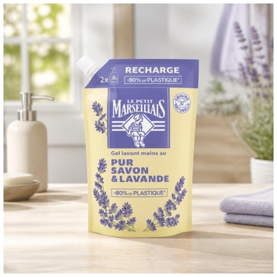Le Petit Marseillais Recharge Gel Lavant Mains Pur Savon et Lavande