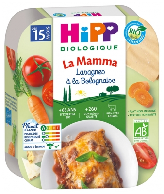 HiPP Lasagnes à la Bolognaise 15M+ Bio 250 g