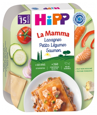 Hipp Lasagnes Petits Légumes Saumon Assiette 250 g Dès 15 Mois