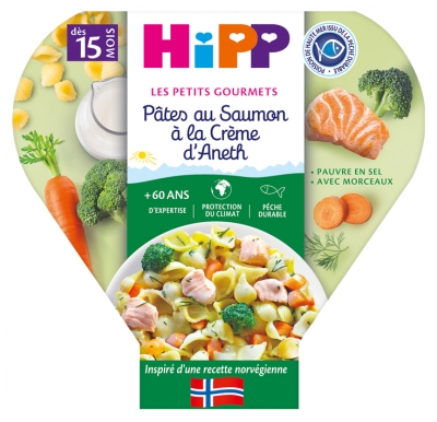 Hipp Pâtes au Saumon à la Crème d'Aneth Assiette 250 g Dès 15 Mois